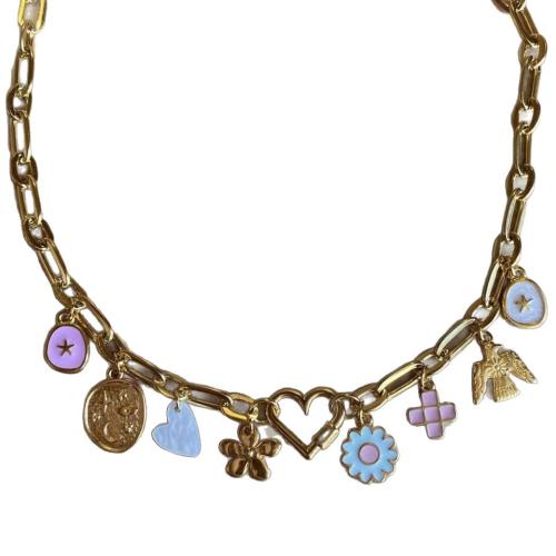 Комплект ювелирных изделий из нержавеющей стали Эмаль, кулон & браслет & ожерелье, Нержавеющая сталь 304, Другое покрытие, ювелирные изделия моды & эмаль, Много цветов для выбора, 10-20mm, продается PC