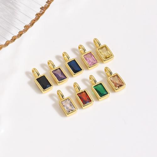 Цирконий (CZ) латунь подвески, Латунь, Другое покрытие, DIY & инкрустированное микро кубического циркония, Много цветов для выбора, не содержит никель, свинец, продается PC