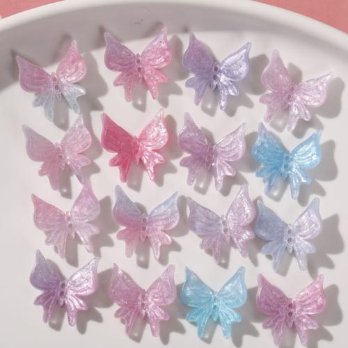 Hair Accessories DIY Findings, Acrylic, Butterfly, more colors for choice, 17x17mm, Sold By PC