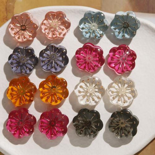 Resin Jewelry Beads, Flower, polished, DIY, Random Color, 20mm, Sold By PC