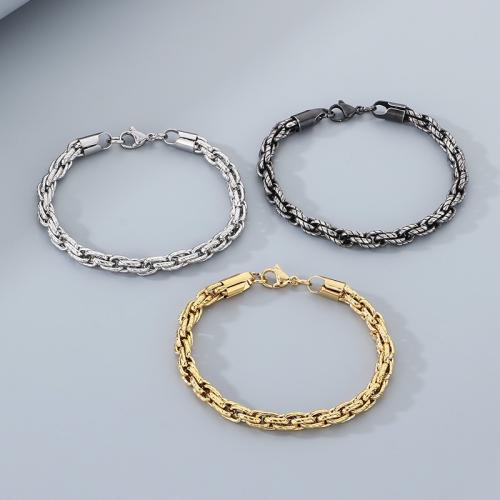 304 Stainless Steel Bracelet, plated, fashion jewelry & for man, more colors for choice, 210x6mm, Sold By PC