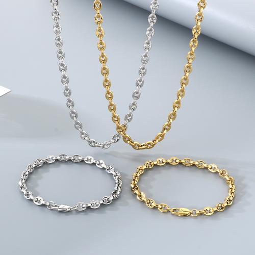 304 Stainless Steel Bracelet and Necklace, plated, Unisex & different size for choice, more colors for choice, Sold By PC