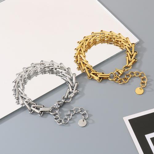 304 Stainless Steel Bracelet, Letter V, plated, fashion jewelry & Unisex, more colors for choice, 180x12mm, Sold By PC