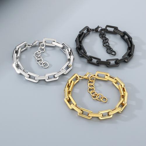 304 Stainless Steel Bracelet, plated, fashion jewelry & for man, more colors for choice, 220x10mm, Sold By PC