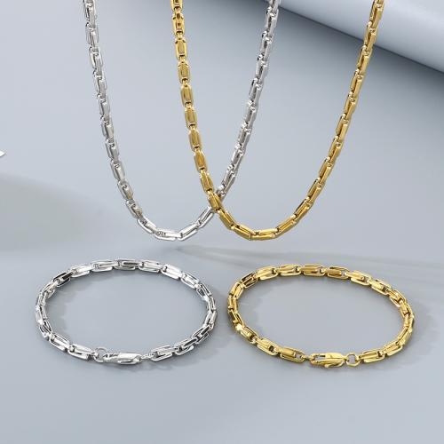 304 Stainless Steel Bracelet and Necklace, plated, fashion jewelry & different size for choice & for man, more colors for choice, Sold By PC