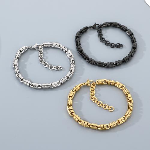 304 Stainless Steel Bracelet, plated, fashion jewelry & for man, more colors for choice, 210x6mm, Sold By PC