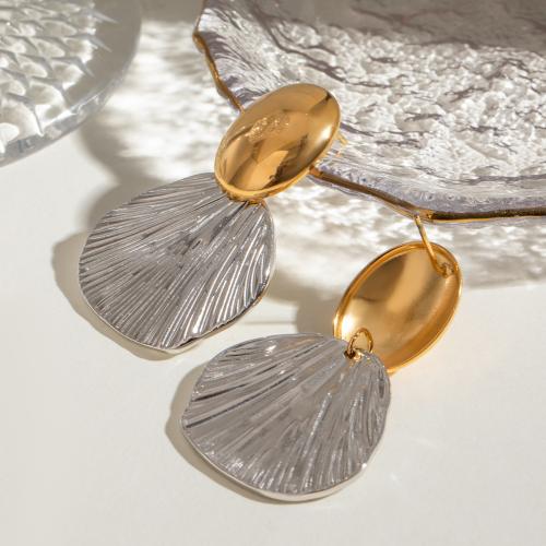 Edelstahl Tropfen Ohrring, 304 Edelstahl, goldfarben plattiert, Modeschmuck, keine, verkauft von Paar