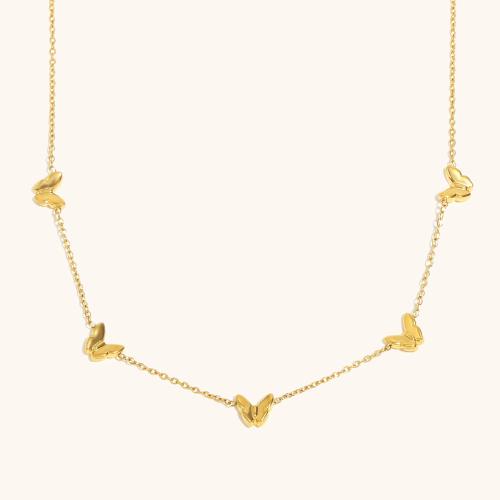 Collier de bijoux en acier inoxydable, Acier inoxydable 304, Placage de couleur d'or, bijoux de mode, Or, Vendu par PC