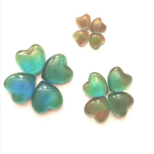 Glass Pendant Component, Heart, DIY & change their color according to the temperature, mixed colors, 12mm, Sold By PC