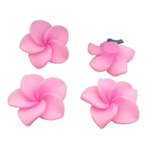 Hair Accessories DIY Findings, Polymer Clay, Flower, more colors for choice, 100PCs/Bag, Sold By Bag