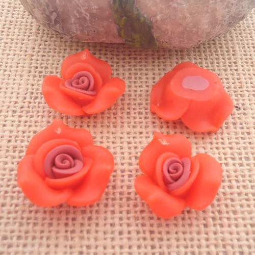 Hair Accessories DIY Findings, Polymer Clay, Flower, more colors for choice, 100PCs/Bag, Sold By Bag