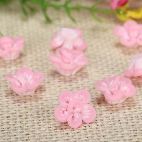 Hair Accessories DIY Findings, Polymer Clay, Flower, more colors for choice, 15x8mm, 100PCs/Bag, Sold By Bag