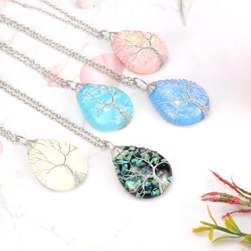 resina collar, con Nácar & metal, Árbol de la vida, hecho a mano, para mujer, más colores para la opción, Vendido por UD