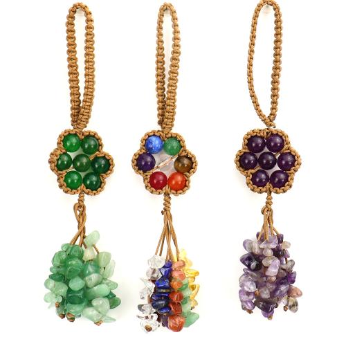 Piedras preciosas Ornamentos colgantes, con cordón poliéster, hecho a mano, diferentes materiales para la opción & unisexo, 140mm, Vendido por UD