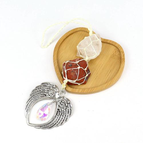 Gemstone Hanging Ornaments, with Polyester Cord & Tibetan Style, handmade, different materials for choice & Unisex, Sold By PC