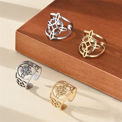 304 Stainless Steel Cuff Finger Ring, plated, different styles for choice & for woman, US Ring Size:6-8, Sold By PC