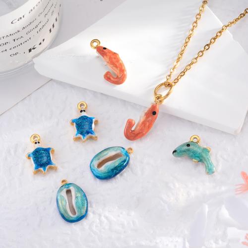 Stainless Steel Animal Pendants, 304 Stainless Steel, gold color plated, DIY & enamel, more colors for choice, 5PCs/Bag, Sold By Bag