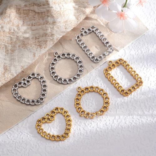 Stainless Steel Pendants, 304 Stainless Steel, gold color plated, DIY & hollow, more colors for choice, 5PCs/Bag, Sold By Bag