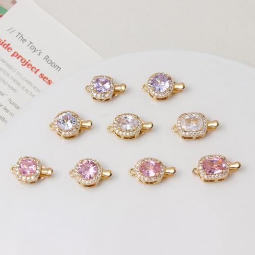 Messing Verschluss Zubehöre, plattiert, DIY & Micro pave Zirkonia, keine, 10x15mm, verkauft von PC