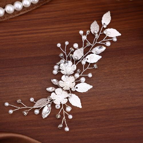 Hair Accessories DIY Findings, Tibetan Style, with Plastic Pearl, gold color plated, fashion jewelry & with rhinestone, more colors for choice, 165x40mm, Sold By PC
