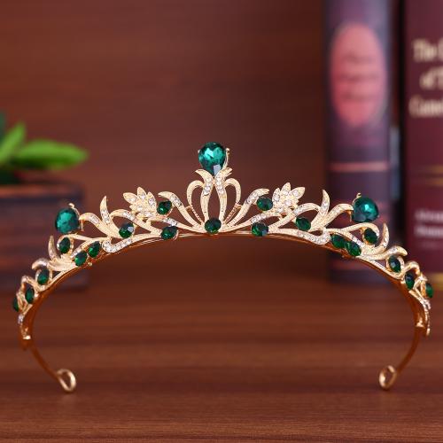 Diadèmes, alliage de zinc, Placage de couleur d'or, bijoux de mode & avec strass, plus de couleurs à choisir, 40x140mm, Vendu par PC