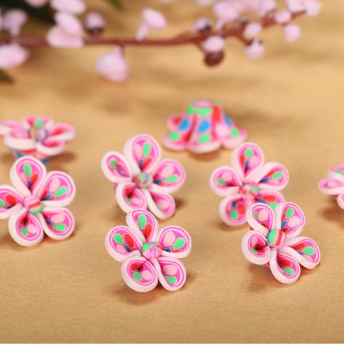 Celular Kit de bricolaje, Arcilla polimero, Flor, más colores para la opción, 15x6mm, 100PCs/Bolsa, Vendido por Bolsa