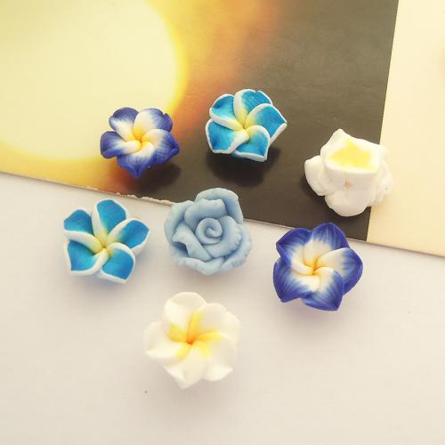 Mobile Phone DIY Decoration, Polymer Clay, Flower, more colors for choice, 10x5mm, 100PCs/Bag, Sold By Bag