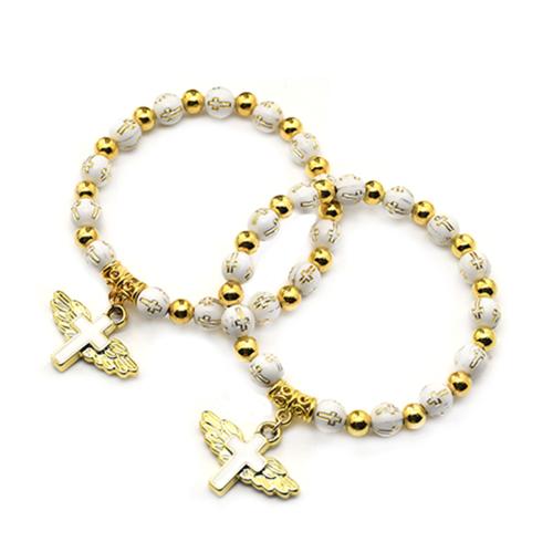 Plastic Bracelet, Tibetan Style, with Plastic, Cross, plated, fashion jewelry, mixed colors, 8mm, Length:21 cm, Sold By PC