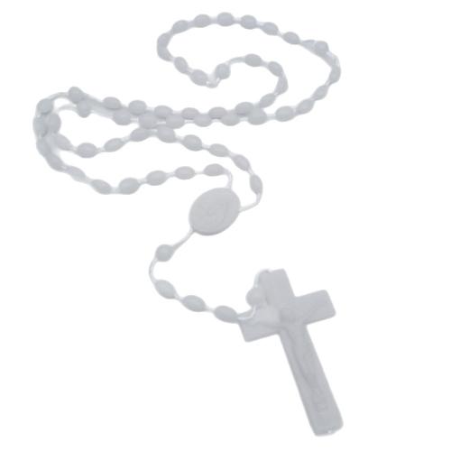 Rosary Necklace, Plastic, Cross, fashion jewelry, Random Color, 8mm, Length:60 cm, Sold By PC