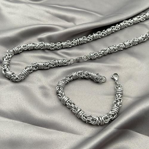 304 Stainless Steel Bracelet and Necklace, Unisex & different styles for choice, original color, Sold By PC