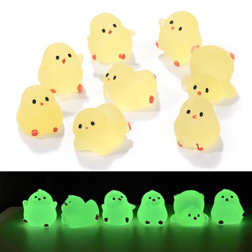 Модные украшения, Акрил, Цыпленок, случайным образом отправлено & DIY & блестящий в ночи, 19x15mm, 100ПК/сумка, продается сумка