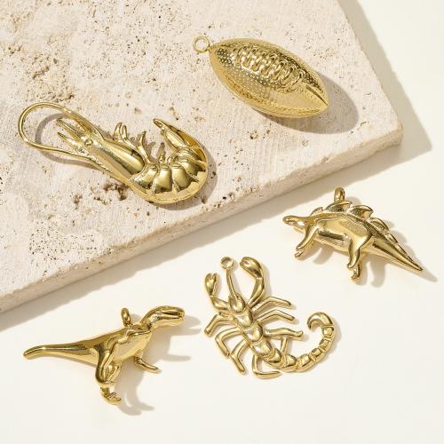 Stainless Steel Pendants, 304 Stainless Steel, gold color plated, DIY, more colors for choice, 3PCs/Bag, Sold By Bag