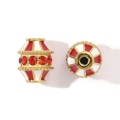 Stainless Steel Pendants, 304 Stainless Steel, gold color plated, DIY & enamel & with rhinestone, more colors for choice, 3PCs/Bag, Sold By Bag