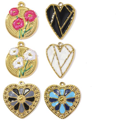 Edelstahl Schmuck Anhänger, 304 Edelstahl, goldfarben plattiert, DIY & Emaille, keine, 3PCs/Tasche, verkauft von Tasche