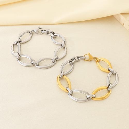 Stainless Steel Jewelry Bracelet, 304 Stainless Steel, gold color plated, fashion jewelry, more colors for choice, Sold By PC
