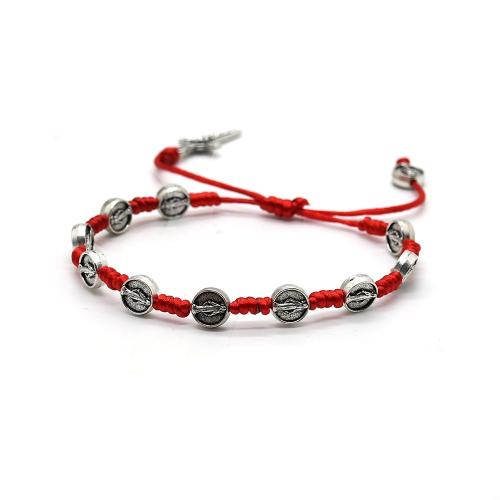 Tibetan Style Bracelet, with Knot Cord, Cross, fashion jewelry, more colors for choice, 8mm, Length:Approx 28 cm, Sold By PC