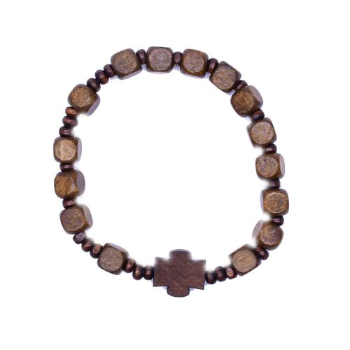Wood Bracelets, Cross, fashion jewelry, mixed colors, 8.50mm, Length:21 cm, Sold By PC