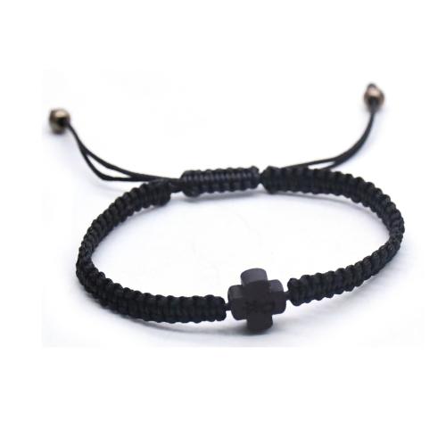 Wood Bracelets, Cross, fashion jewelry, black, Sold By PC