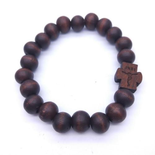 Wood Bracelets, Cross, fashion jewelry, mixed colors, 10mm, Length:16 cm, Sold By PC
