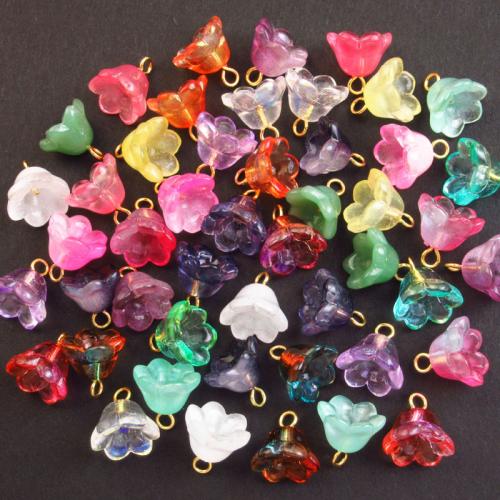 Pflanzen Lampwork Anhänger, goldfarben plattiert, DIY, keine, 12x8mm, Bohrung:ca. 2mm, 100PCs/Tasche, verkauft von Tasche