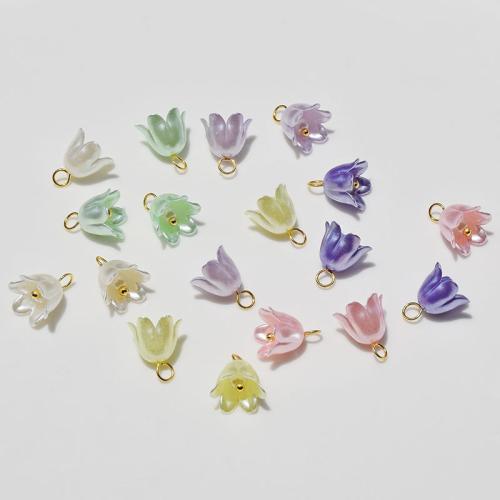 Acryl Anhänger, mit 304 Edelstahl, goldfarben plattiert, DIY, keine, Bohrung:ca. 2mm, 100PCs/Tasche, verkauft von Tasche