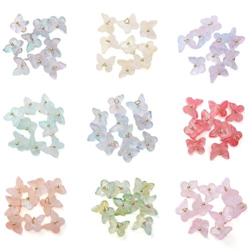 Mode Lampwork Anhänger, mit Goldfolie, goldfarben plattiert, DIY, keine, Bohrung:ca. 2mm, 100PCs/Tasche, verkauft von Tasche