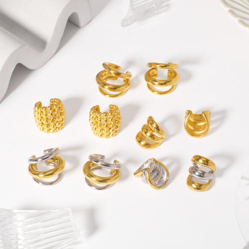 304 Edelstahl Ohrring Clip, goldfarben plattiert, Modeschmuck, keine, verkauft von PC