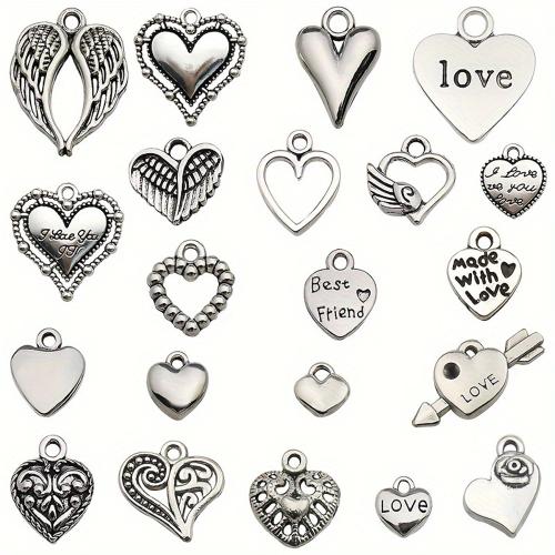 Tibetan Style Heart Pendants, antique silver color plated, DIY & different styles for choice, Sold By PC
