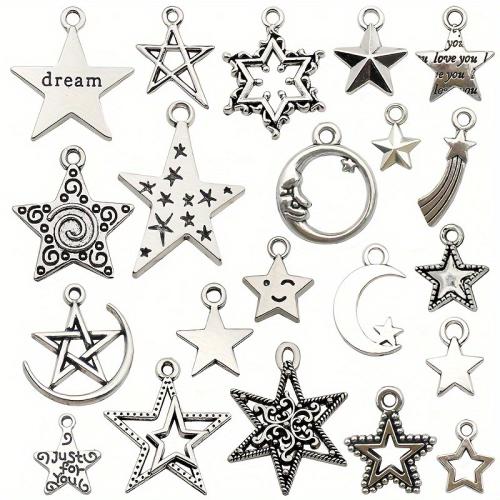 Tibetan Style Star Pendant, antique silver color plated, DIY & different styles for choice, Sold By PC