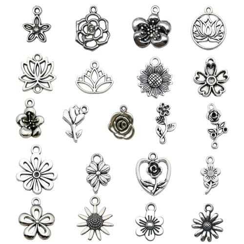 Tibetan Style Flower Pendants, antique silver color plated, DIY & different styles for choice, Sold By PC