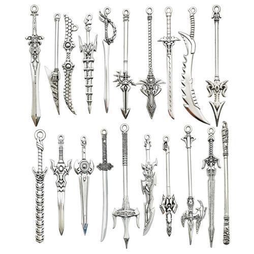 Tibetan Style Pendants, Sword, antique silver color plated, DIY & different styles for choice, Sold By PC