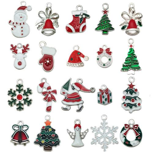 Tibetan Style Christmas Pendants, plated, Christmas Design & DIY & different styles for choice & enamel & with rhinestone, Sold By PC
