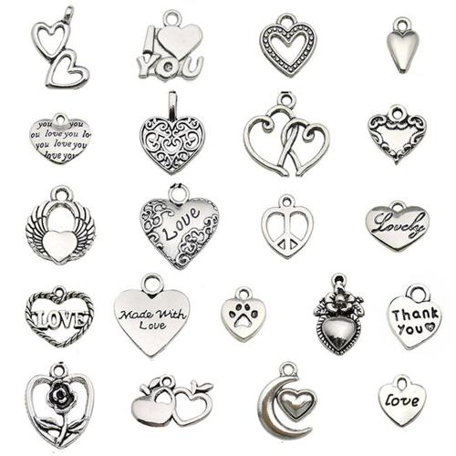 Tibetan Style Heart Pendants, antique silver color plated, DIY & different styles for choice, Sold By PC