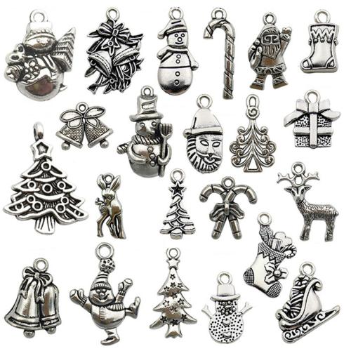 Tibetan Style Christmas Pendants, antique silver color plated, Christmas Design & DIY & different styles for choice, Sold By PC